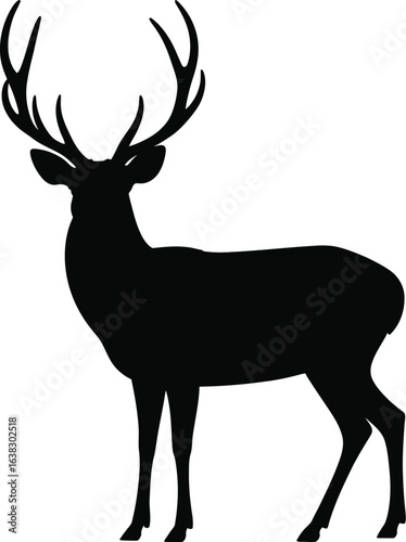 Majestic stag silhouette deer black
