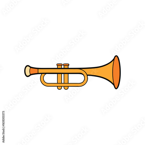 golden trumpet vector art illustration