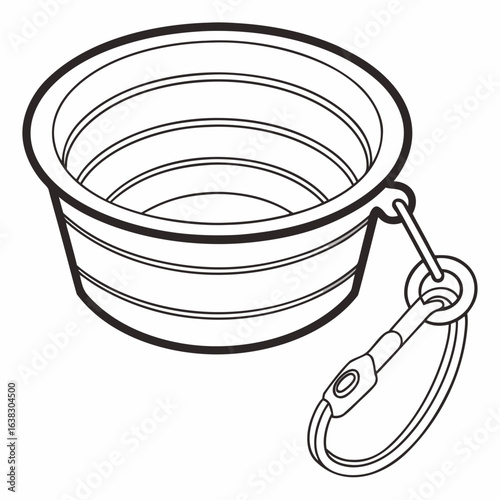 Collapsible pet bowl with carabiner clip for travel and outdoor activities