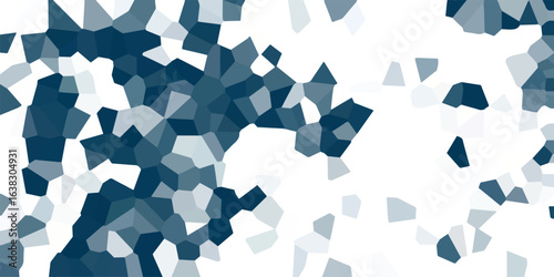 Abstract geometric mosaic in shades of blue and gray creating a unique artistic pattern for digital designs and visual backgrounds