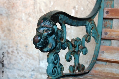 A bench in the cloister of St Franciscan Monastery in Pula
