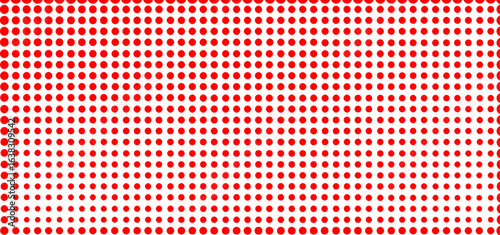 Abstract creative pattern pop art comic style red halftone isolated on transparent background. Dotted circle vector illustration. Abstract halftone background. Dot spray gradation for your design.
