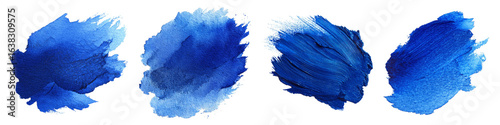Ultramarine blue PB29 watercolor isolated on transparent background.