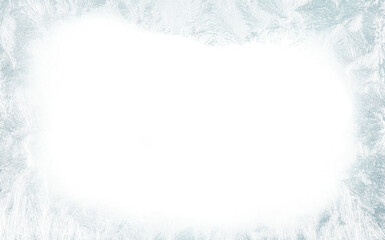 Beautiful ice frost patterns arranged as frame with out background png file.