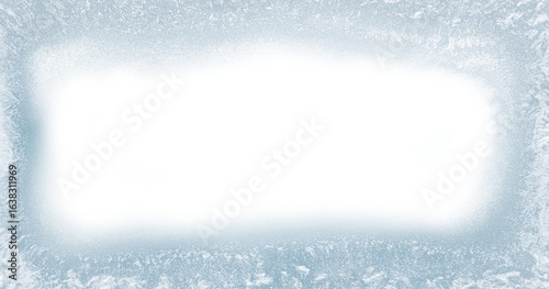 Beautiful ice frost patterns arranged as frame with out background png file.