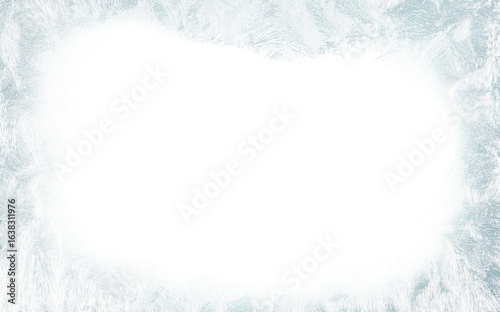 Beautiful ice frost patterns arranged as frame with out background png file.