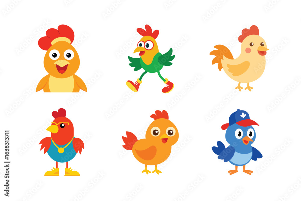 Naklejka premium set of chicken