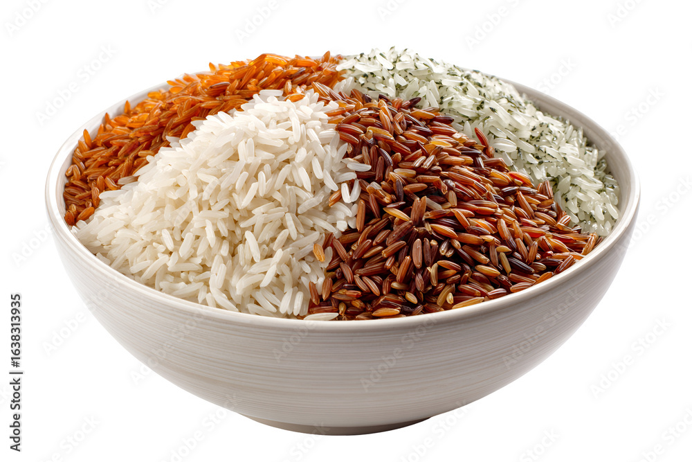 Assorted Rice Grains in Bowl Healthy Food Variety Assorted Rice Grains in Bowl Healthy Food Variety