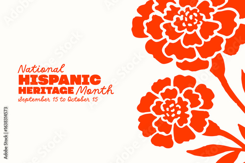 National Hispanic Heritage Month. September 15 to October 15. Hand drawn style vector illustration. Holiday banner, card, poster and background template.