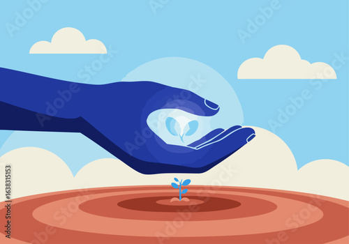 Helping hand cultivates new life in dry land a symbol of hope