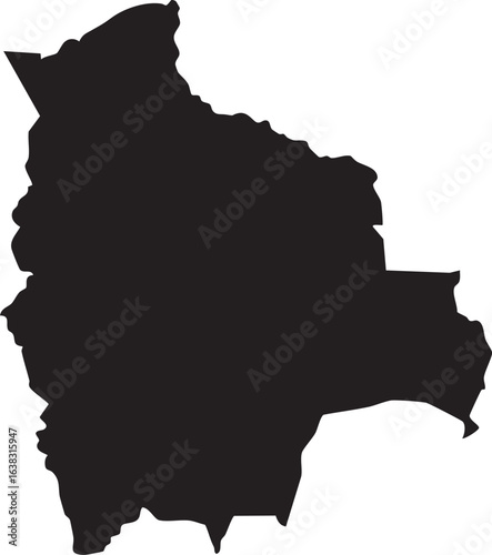 Bolivia Isolated Vector Map Silhouette