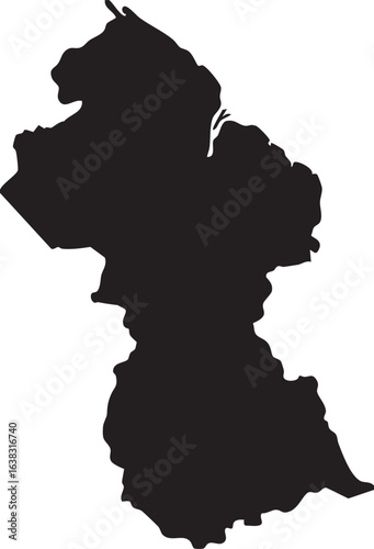 Guyana Isolated Vector Map Silhouette