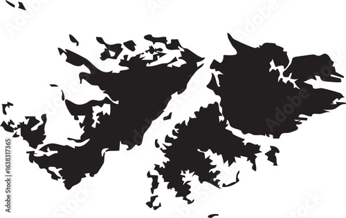 Falkland Islands Isolated Vector Map Silhouette