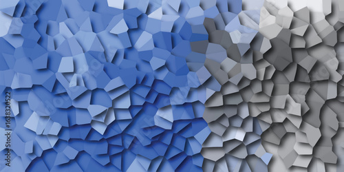 Abstract geometric pattern featuring overlapping polygons in shades of blue and gray creating a textured background design suitable for digital art and graphic projects.
