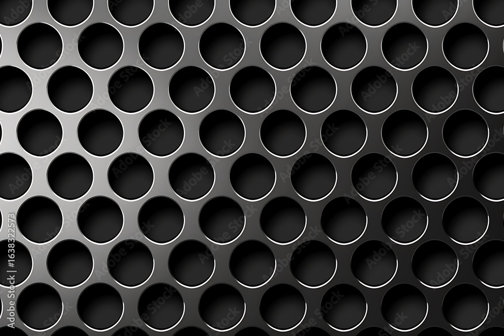 Naklejka premium Abstract Dark Grey Metal Perforated Sheet Background Texture