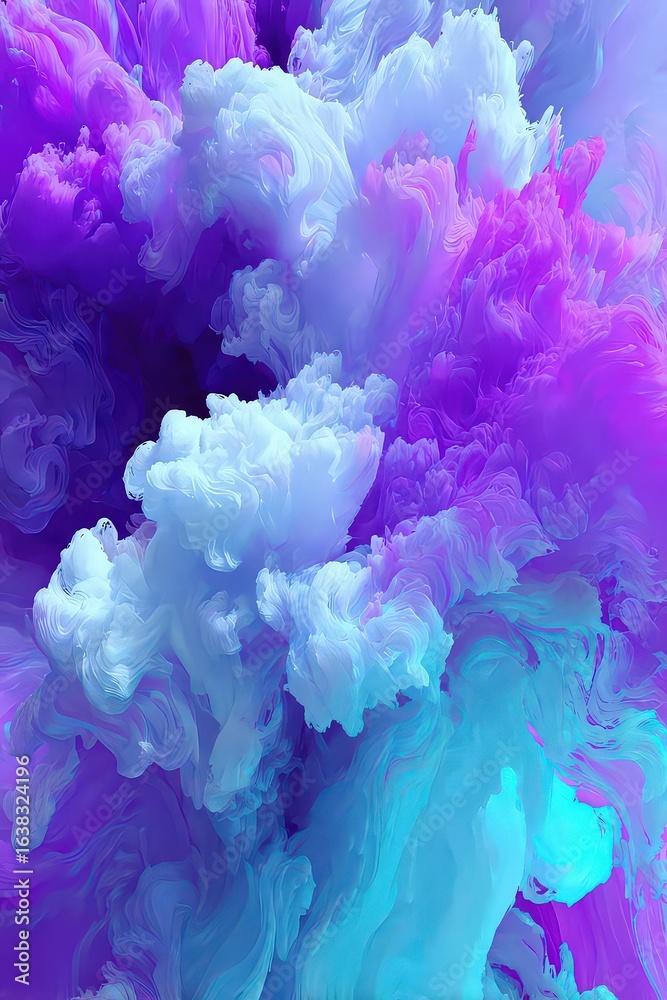 Fototapeta premium Abstract Colorful Purple Blue Smoke Explosion
