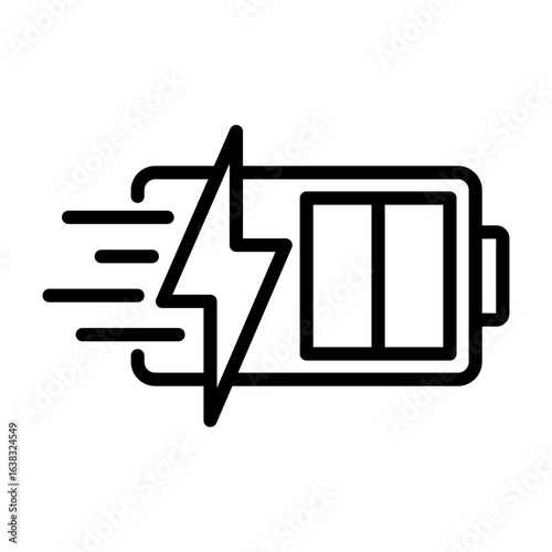 Fast Charging Icon Vector Illustration Line Version        
