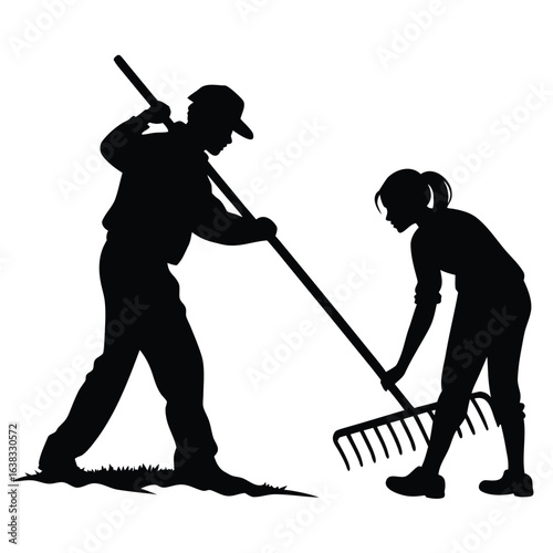 People Holding Rake
