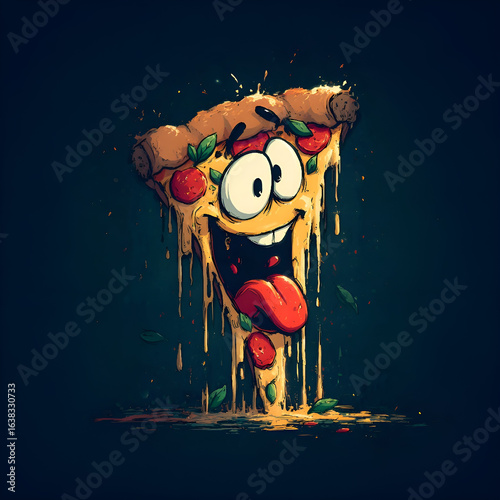 Pizza Character or pizza slice cartoon