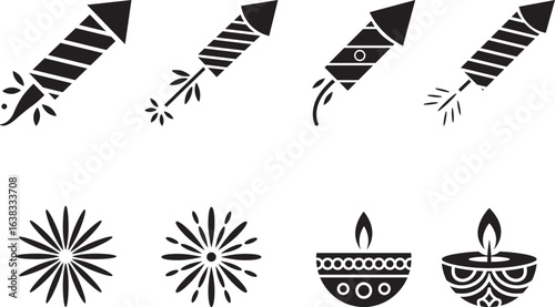 Firecrackers and Diyas Icons