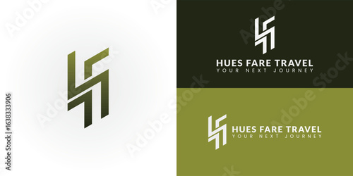 The logo for a hotel and cruise bookings company features a dynamic interconnected design. The emblem incorporates the initials HF, representing seamless connections and forward movement.