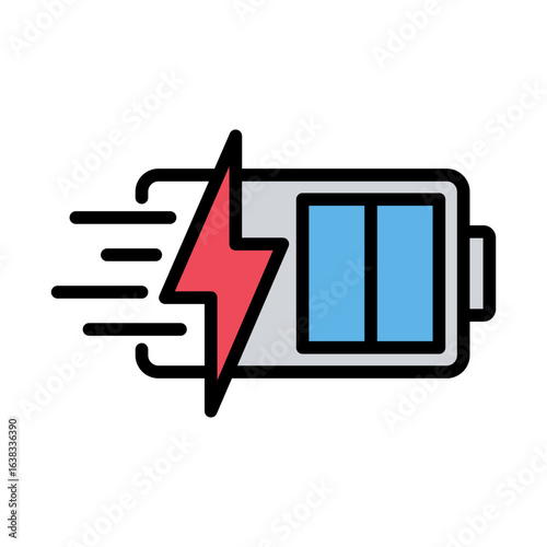 Fast Charging Icon Vector Illustration Color Version        