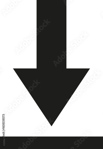 Bold downward arrow icon with flat base
