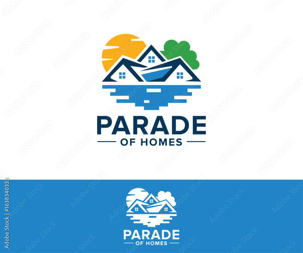 Fototapeta premium Tropical Beach House Logo Vector