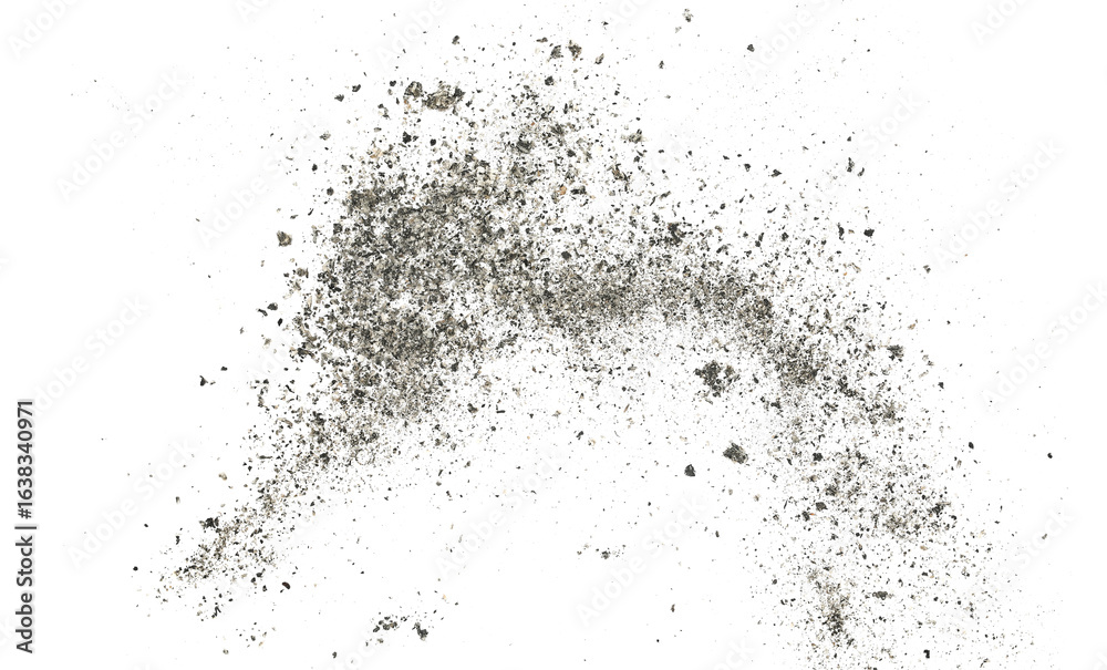 Cigarette ash flying isolated on white background and texture, clipping path Cigarette ash flying isolated on white background and texture, clipping path