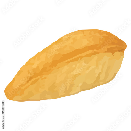 Traditional Empanada Pastry Illustration – Hand Drawn Baked Snack with Golden Crust