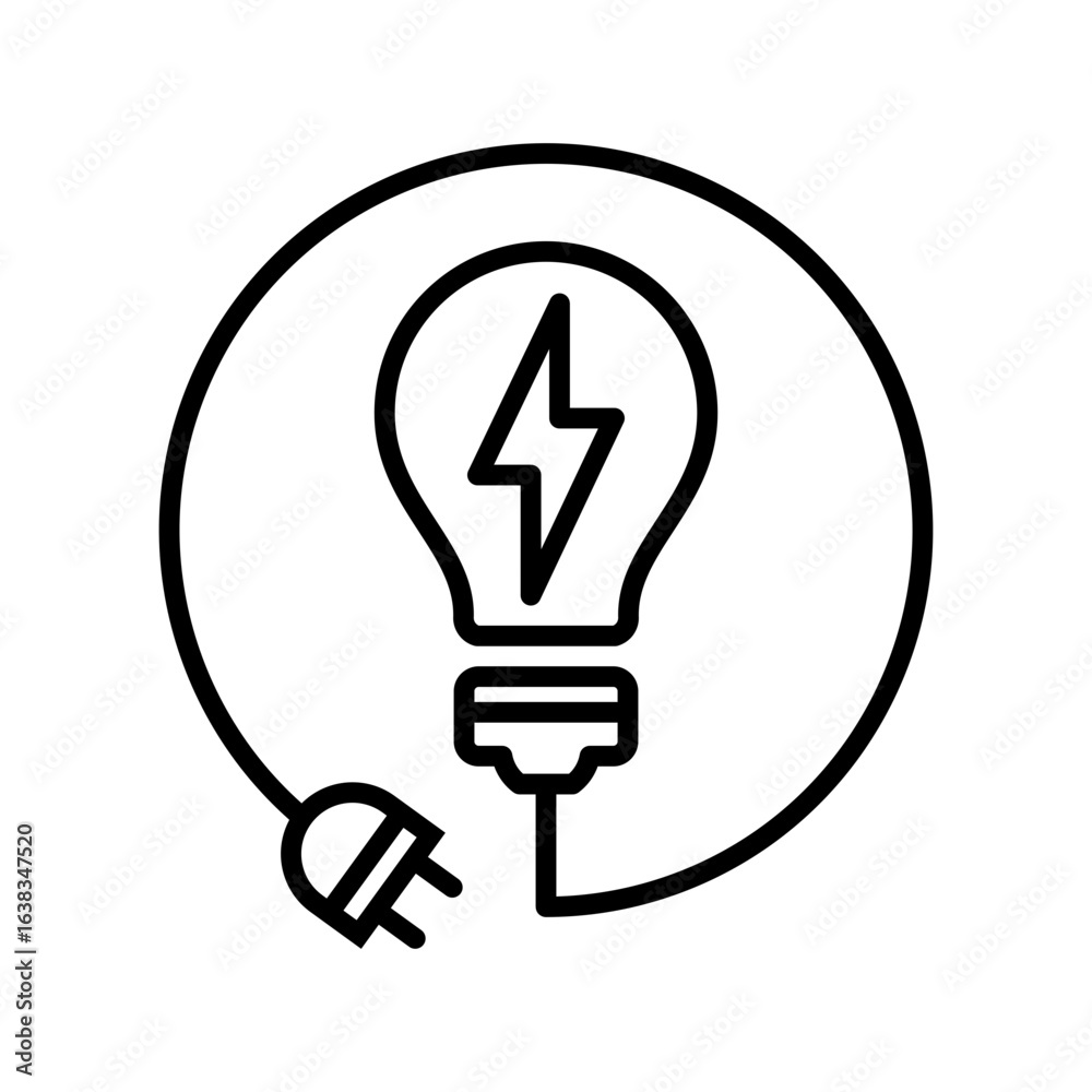 Energy Efficiency Icon Vector Illustration Line Version Energy Efficiency Icon Vector Illustration Line Version