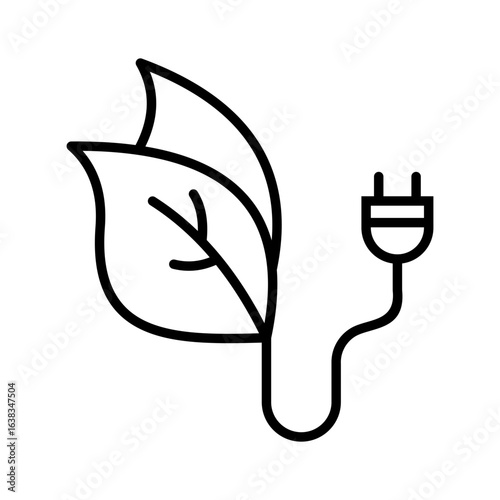 Biomass Energy Icon Vector Illustration Line Version