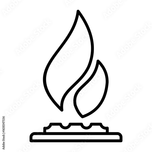 Natural Gas Icon Vector Illustration Line Version