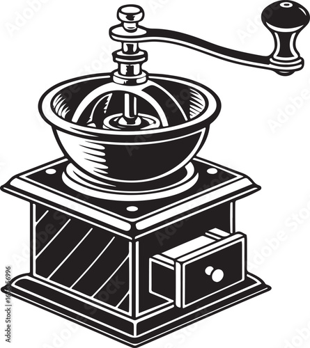 coffee grinder and coffee beans