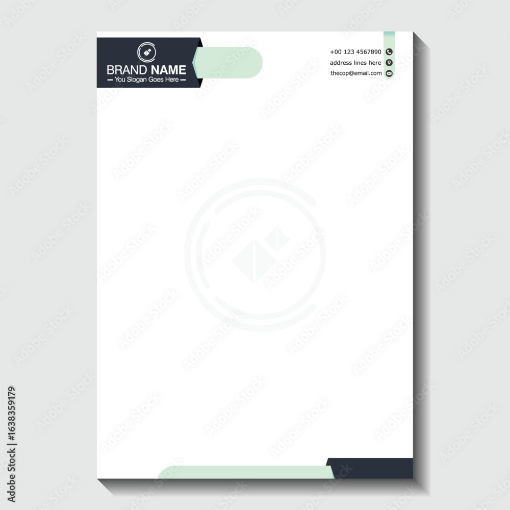 Fototapeta premium Professional letterhead template with modern design elements for business branding and corporate communication needs