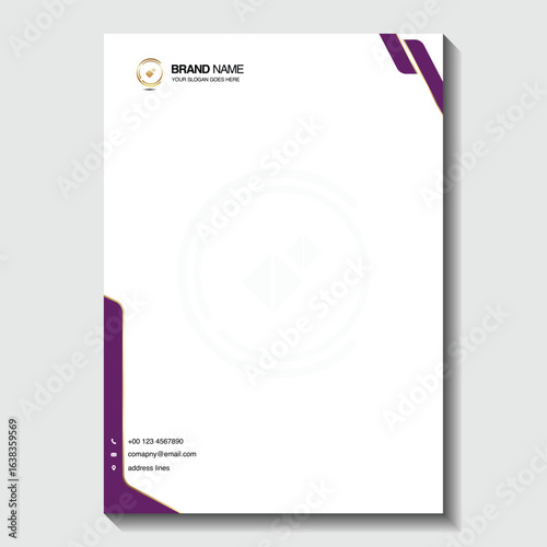 Modern professional letterhead design template for elegant business correspondence and branding success