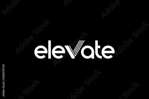 Elevate Modern Text logo design inspiration.
