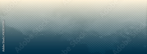 Stylish beige to blue gradient halftone dot background, ideal for modern design, retro pop art themes, digital graphics, and creative visual projects