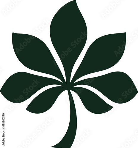 Silhouette Style Vector Ginkgo Herb Leaf Logo Design Icon – Minimal Botanical Symbol for Wellness, Herbal Medicine, Organic Branding, Monochrome Natural Plant Graphic Illustration for Print, Web