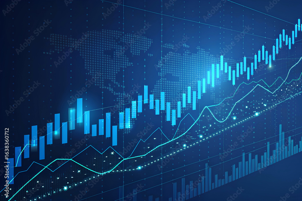 Naklejka premium Global Market Data Visualization.