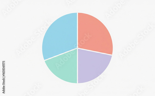 Free Download Modern Flat Style Pie Chart Infographic With Four Segments In Soft Pastel Tones - GFXLoad
