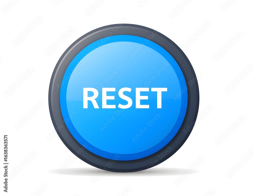 Blue reset button icon – technology and concept illustration Blue reset button icon – technology and concept illustration