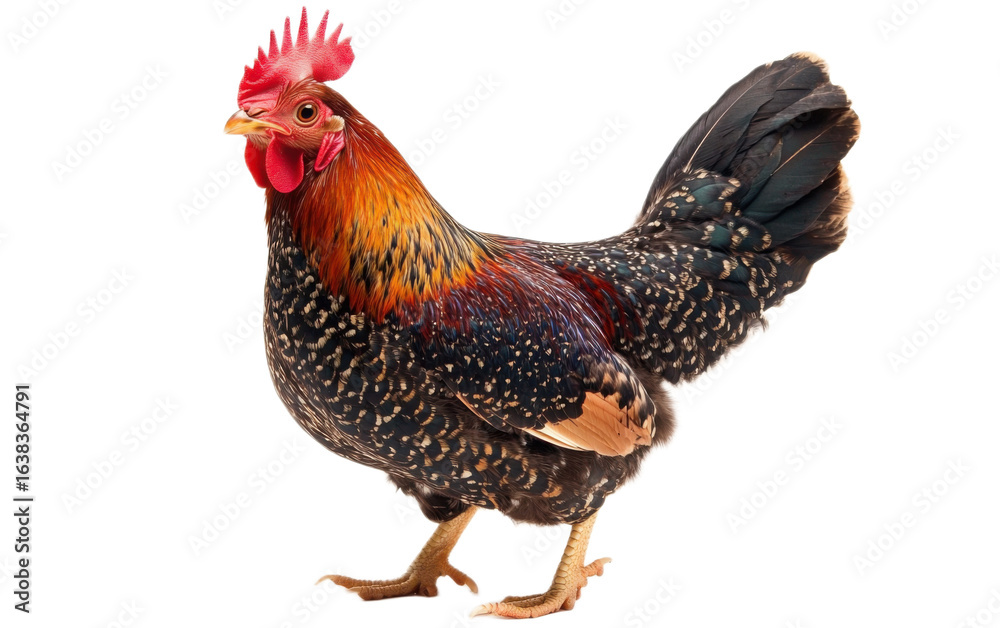 Fototapeta premium Bantam chicken isolated on white background, png
