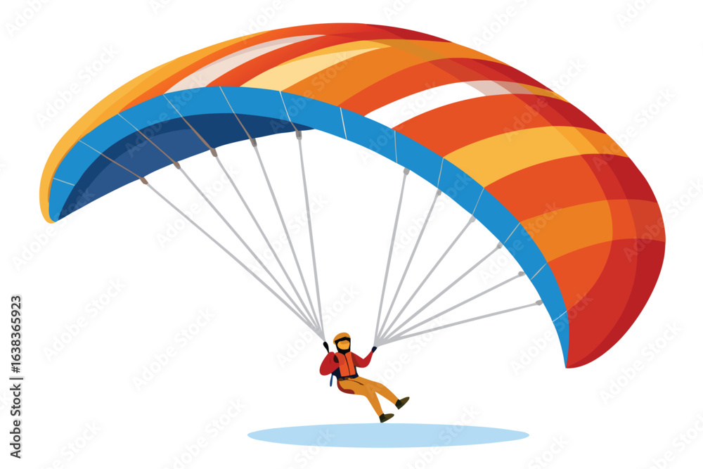 Obraz premium Silhouette of a Paraglider Descending Gracefully through the Air Harnessing the Wind for an Exhilarating Adventure