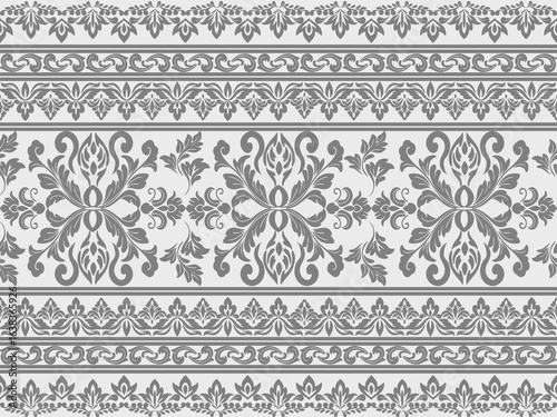 Classic Damask Seamless
Pattern - Vector Illustration for Elegant Textile
Design,Damask,Jacquard loom, Brocade, Satin weave,ethnic, geometric, textile, fabric, motif, retro, 