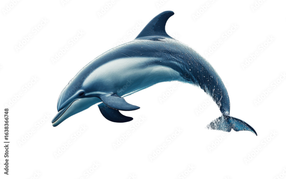 Obraz premium Beautiful jumping dolphin isolated on white background, png