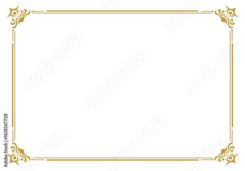 Abstract golden vintage engraved frame background