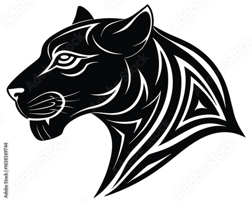 Majestic Black Panther Head Illustration for Banners and Ads