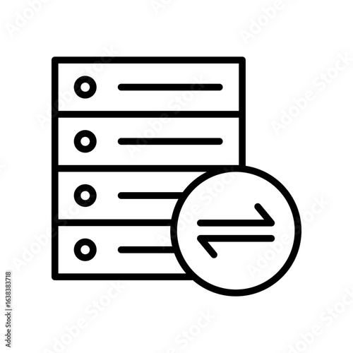Server Traffic Icon Vector Illustration Line Version