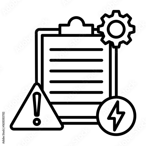 Problem Report Icon Vector Illustration Line Version
